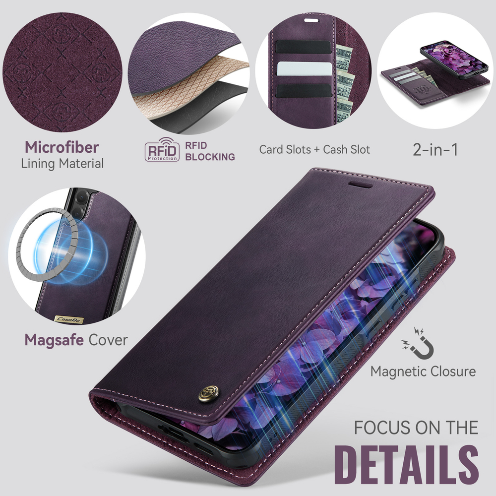 Чехол-кошелек CaseMe 2 in 1 MagSafe Samsung Galaxy S25+