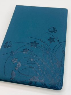 Блокнот 135 л. В5 25*17,5 см лин. т.бирюзовые цветы  (7670-4)