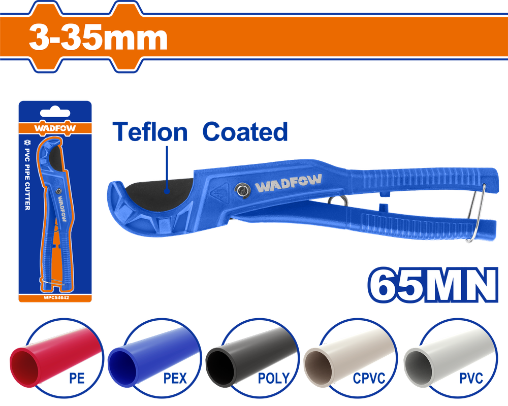 Ножницы для ПВХ труб WADFOW WPC54636 207 мм 3-35 мм