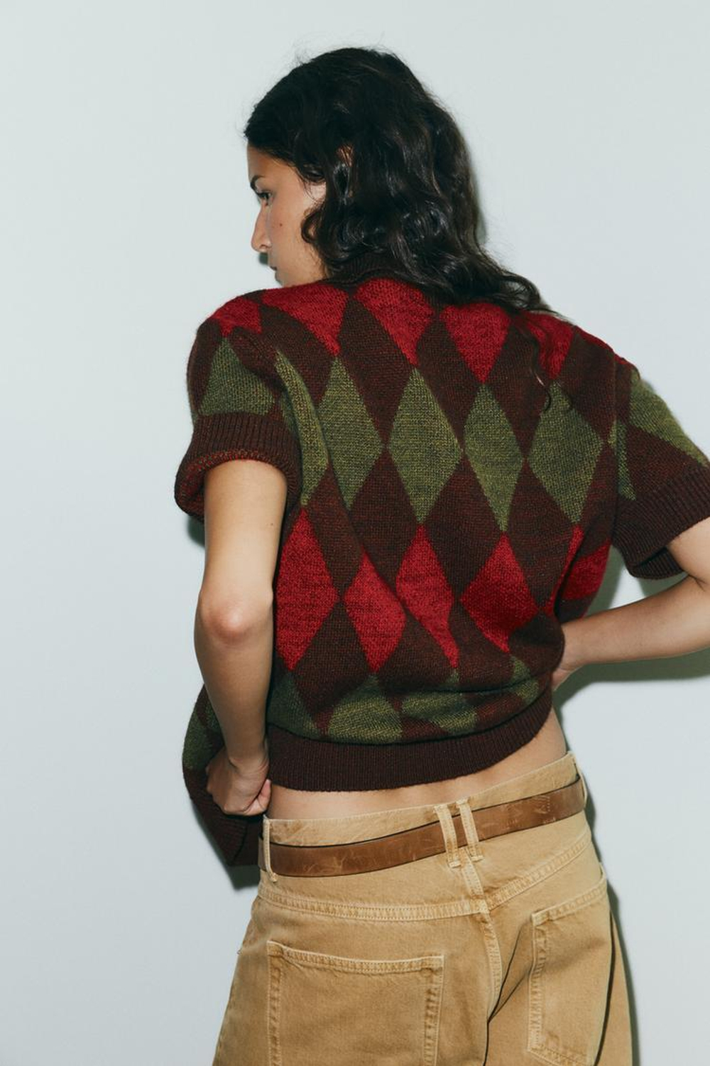 ZARA КАРДИГАН В РОМБИК, РАЗНОЦВЕТНЫЙ