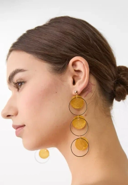 STRADIVARIUS Серьги с контрастным кругом, золотой