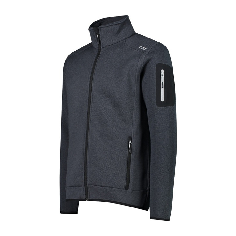 Толстовка флисовая CMP Men's mélange knit-tech heavy fleece, артикул 3H60747N, цвет TITANIO (U911)