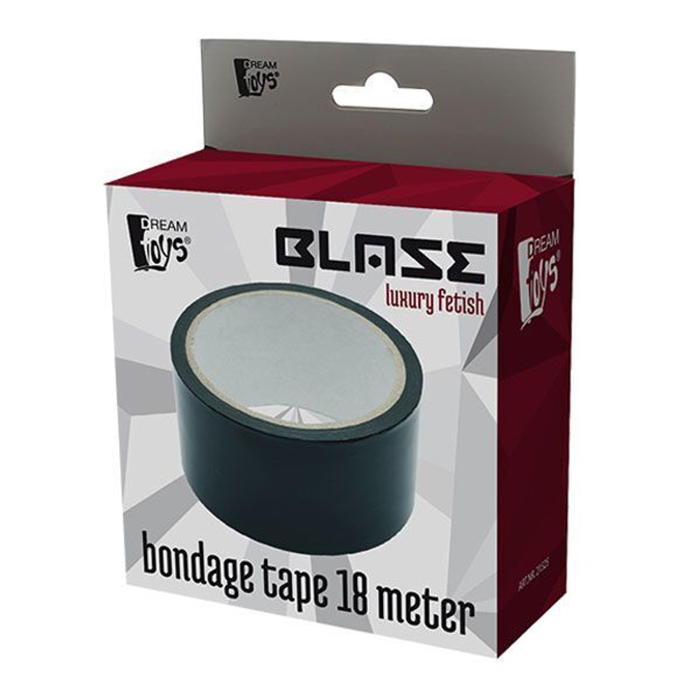 Черная липкая лента BONDAGE TAPE - 18 м. (Цвет: черный)