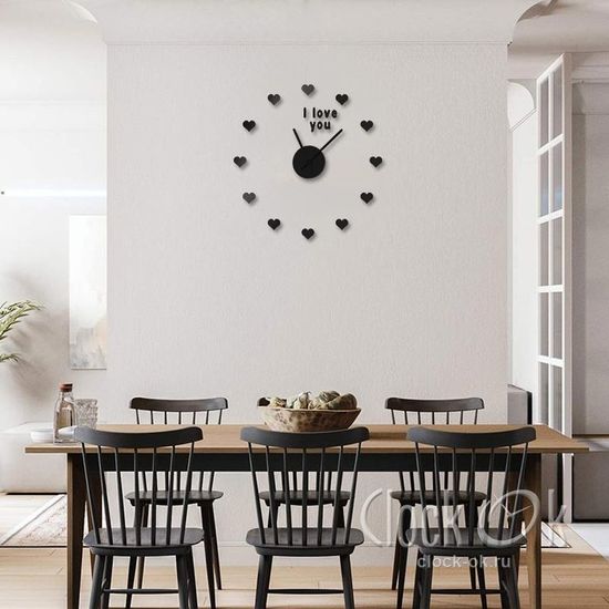 Настенные 3D часы I love you