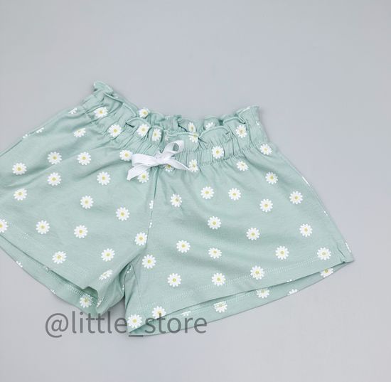 Шорты "Ромашковое лето" ромашки на голубой дымке