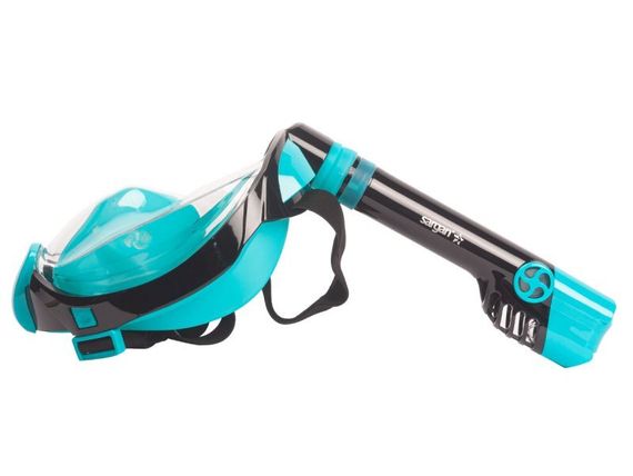 Маска детская полнолицевая Sargan Галактика премиум черная/бирюзовая