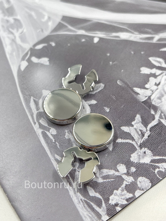 Накладка на пуговицу серебро (клипсы)