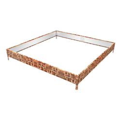 Клумба квадратная оцинкованная 1 ярус Кирпич