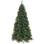 Елка светодиодная «Лесная метель» 240 см, ПВХ+леска (шишки и напыление) 1511 веток, 310 ламп LED,Теплый белый