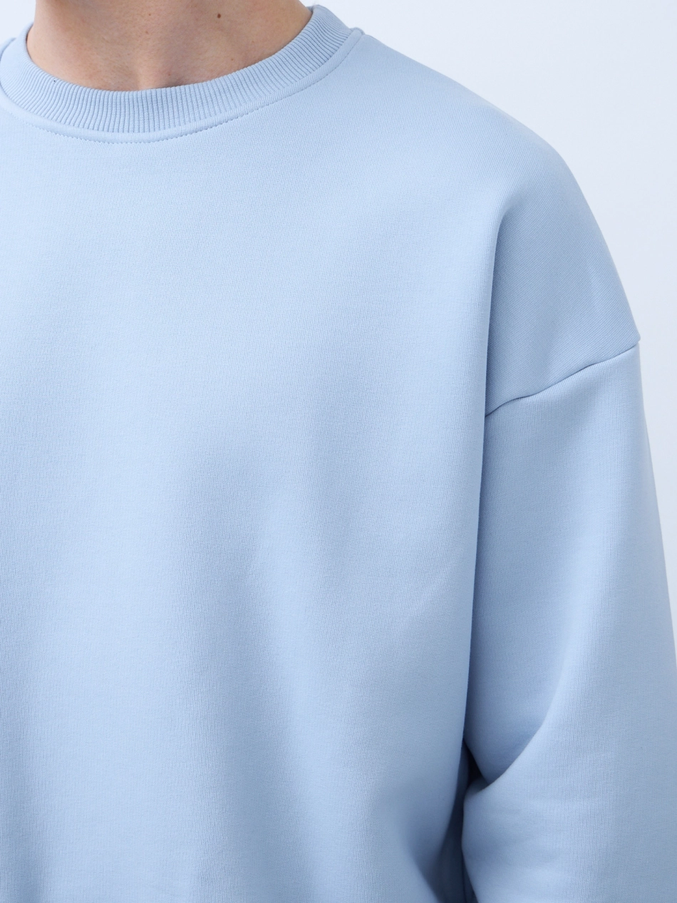 Свитшот оверсайз с начесом (голубой)