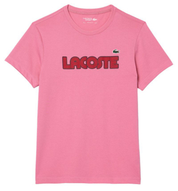 Теннисная футболка Lacoste Ultra Dry Jersey Sports T-Shirt With Logo - Pink