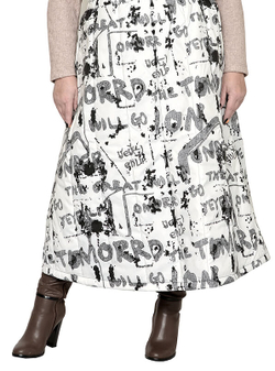 Зимняя стеганая юбка-трапеция Руна