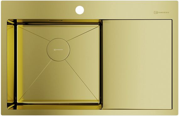 Мойка Akisame 78-LG-L нерж.сталь/светлое золото(арт.4973085)