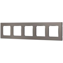 Рамка для розеток и выключателей ЭРА Серия 12 12-5205-16 на 5 постов, Классик, титан