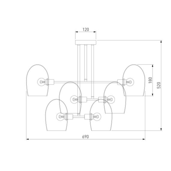Подвесная люстра Eurosvet Gardie 70141/6 хром