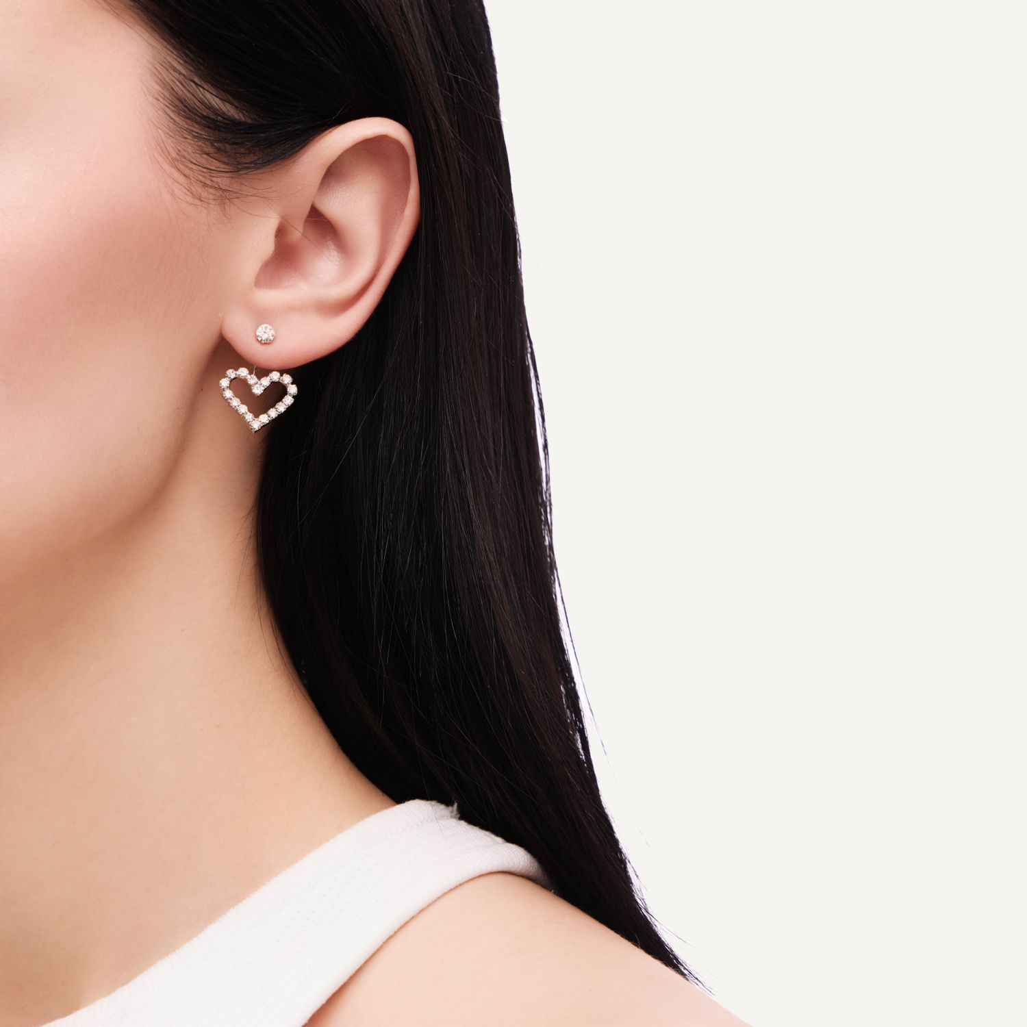 Серьги Sparkly Heart Earrings - Silver