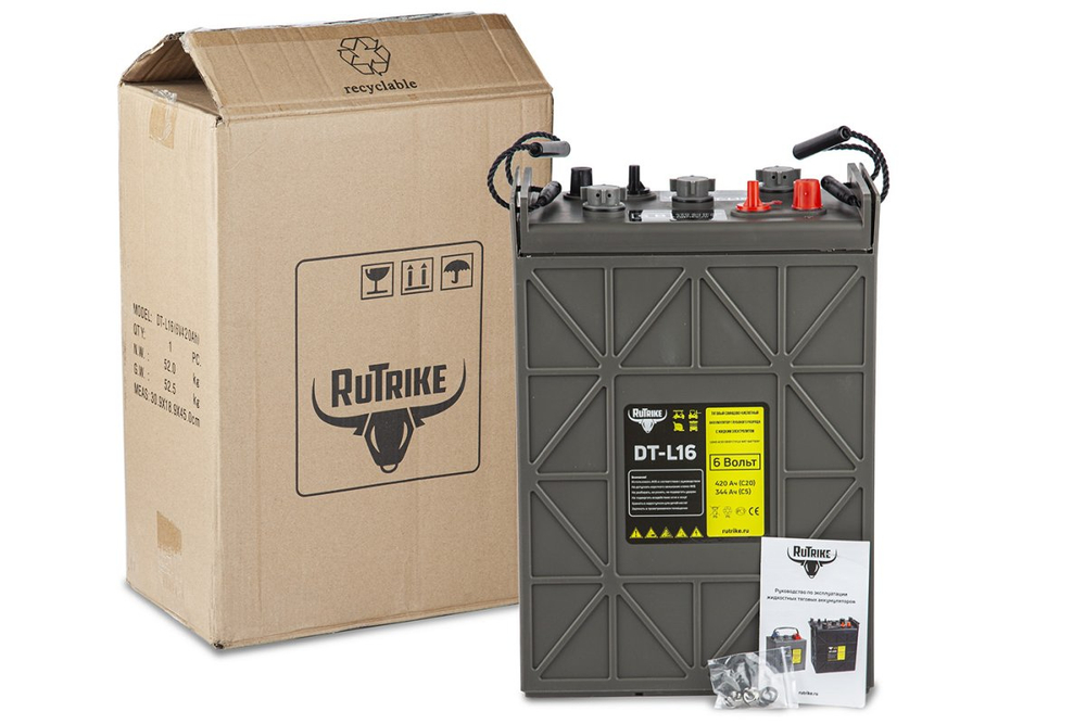 Тяговая аккумуляторная батарея WET Rutrike DTL16 (L16H-AC)