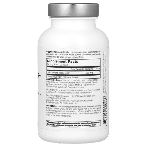 Codeage, Glutathione-SR +, 250 мг, 60 растительных капсул