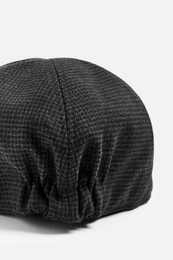 ZARA КЕПКА В КЛЕТКУ, АНТРАЦИТОВО-СЕРЫЙ