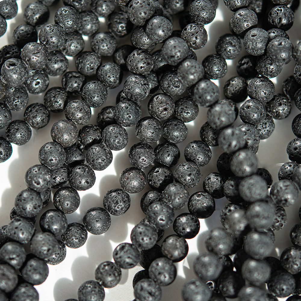 Лава вулканическая натуральная, 6,7мм, шар