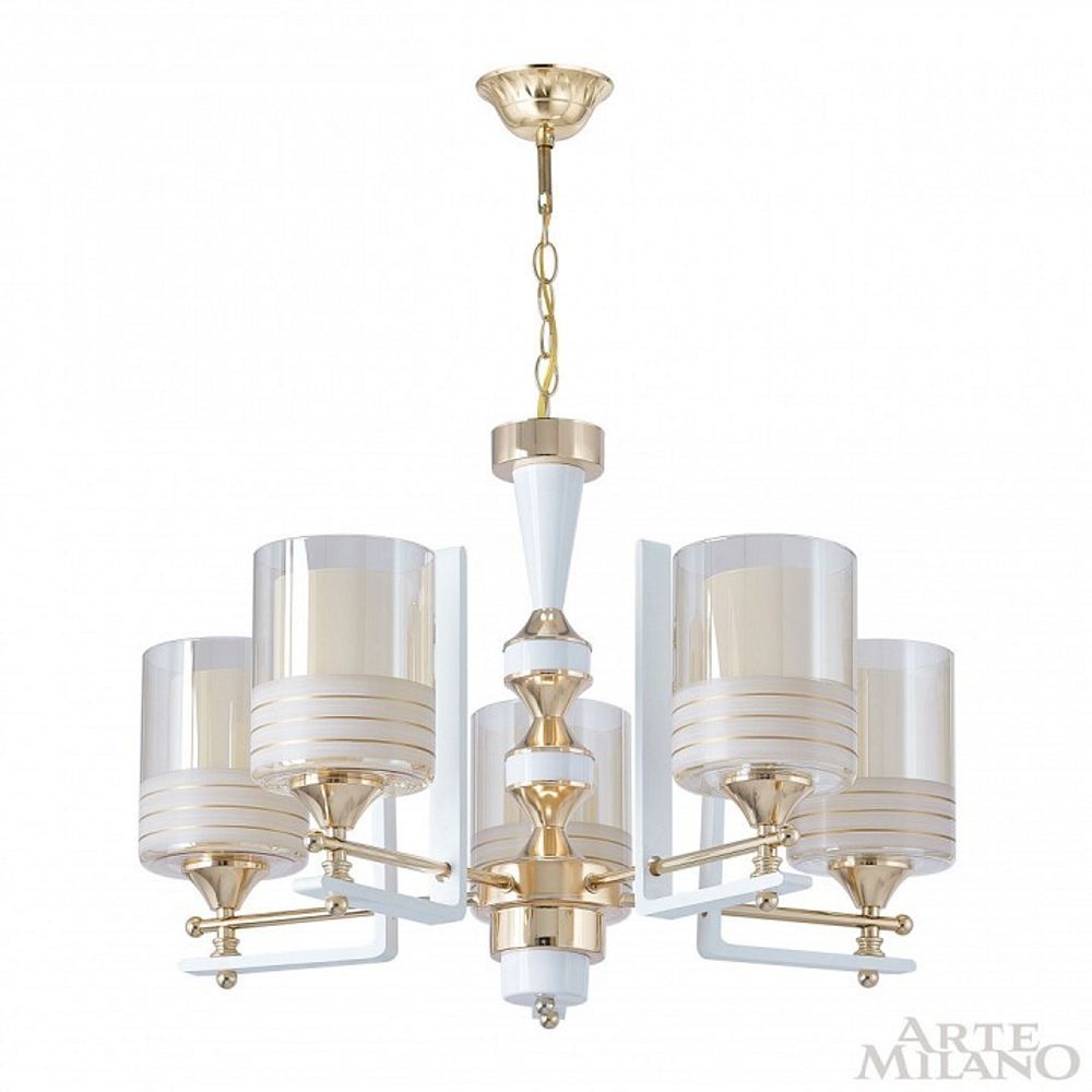 Подвесная люстра Arte Milano Florentia-6087 306087/5 Wh/Gd