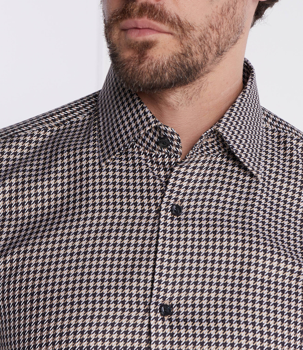 Рубашка H-HANK-kent-C1 BOSS BLACK - бежевый(50496733)