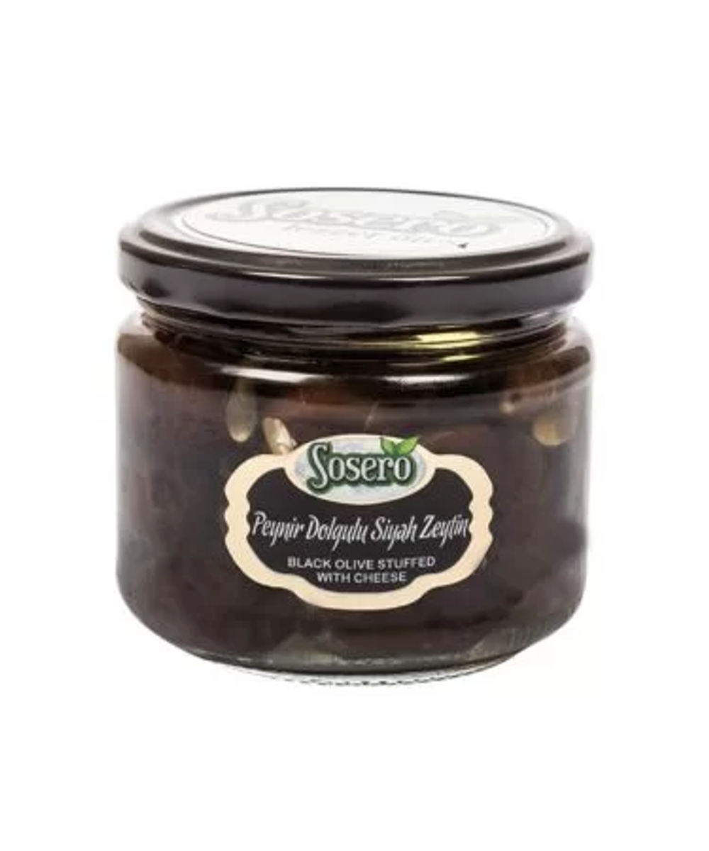 Маслины фаршированные сыром SIYAH ZEYTIN (пастеризованные), SOSERO,  290гр