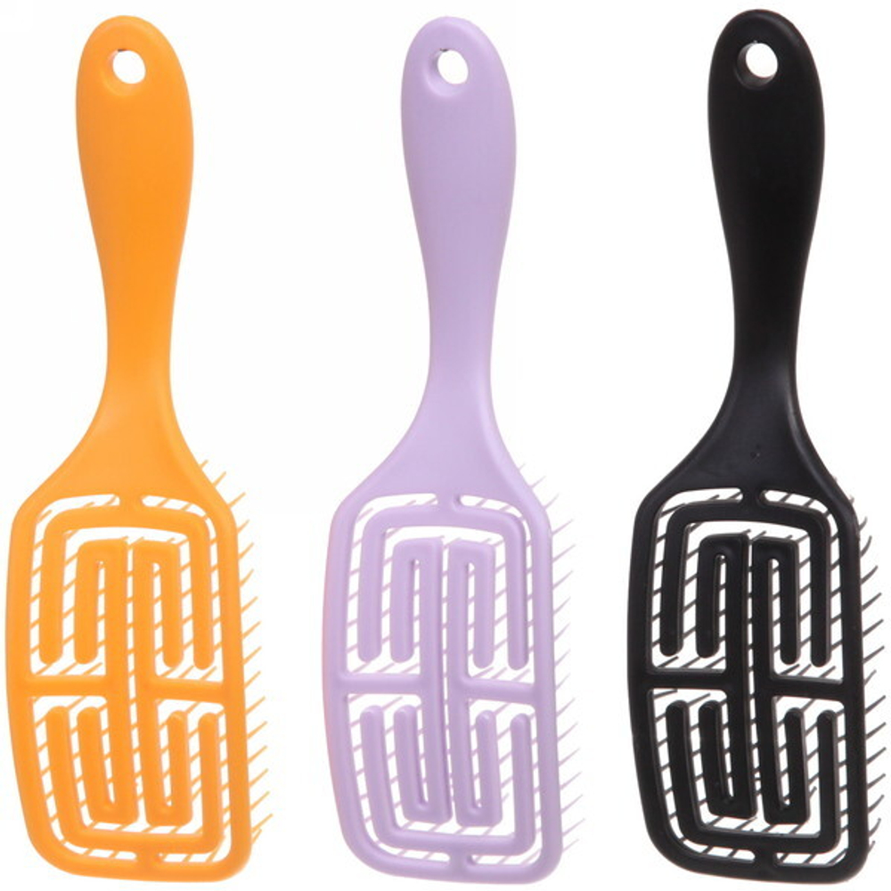 Расчёска массажная «Сosmo style», для бережного расчёсывания мокрых волос, микс 6 цветов, 20*5,5см