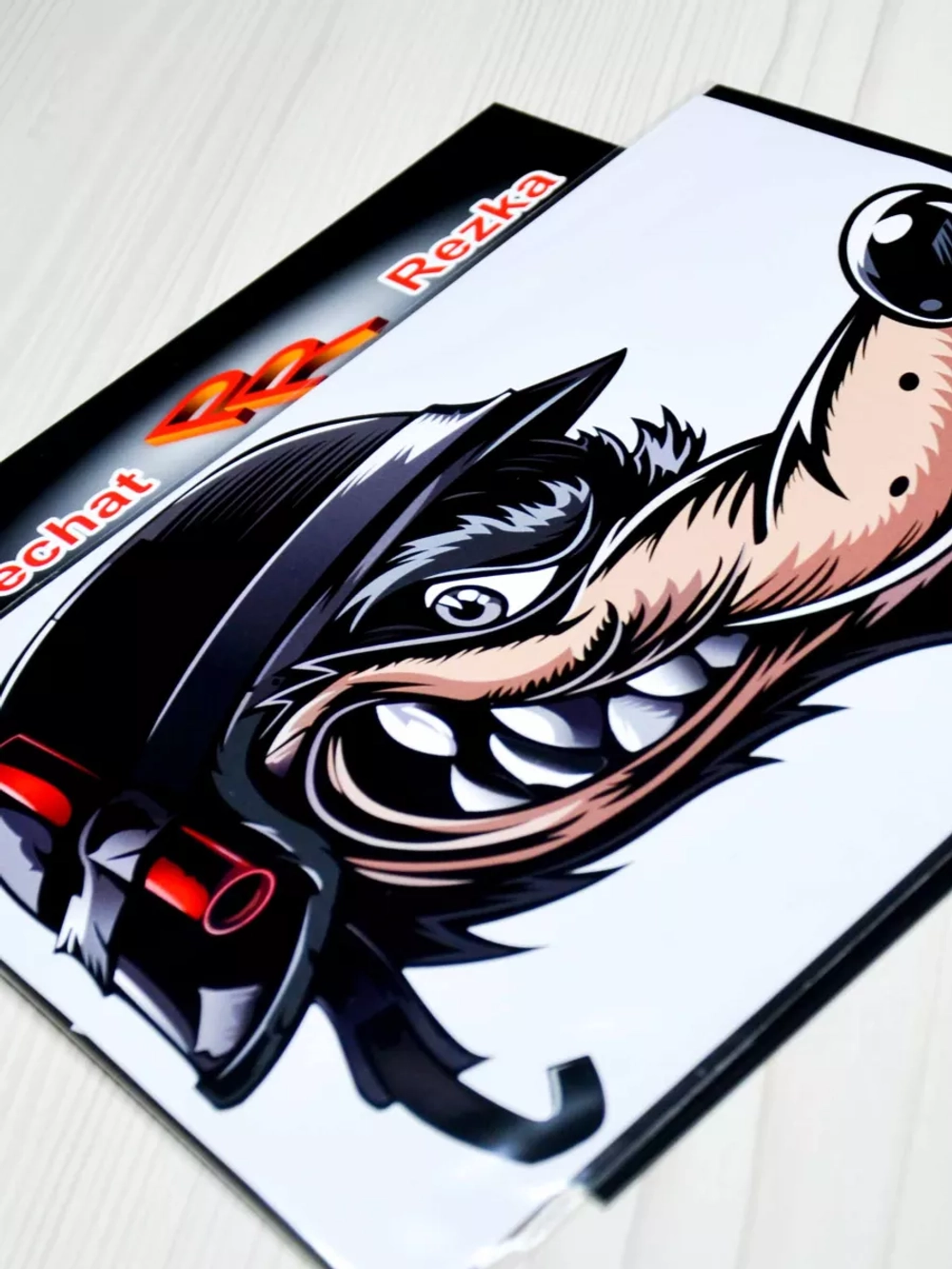 Наклейка - Волк мотоциклист