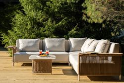 "Мальдивы" трансформирующаяся лаунж-зона из искусственного ротанга, цвет соломенный