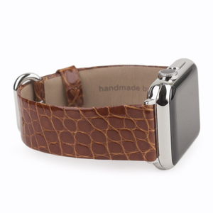 Ремешок для Apple Watch 40/41/42 mm из кожи аллигатора, цвета карамель лак