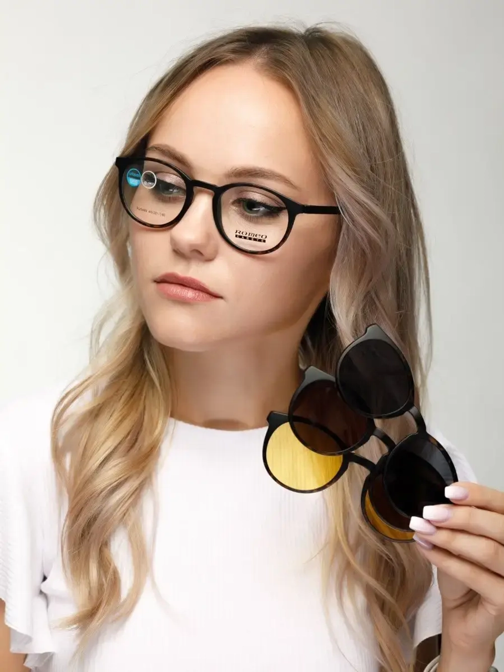 Оправа для очков с магнитными накладками 4в1