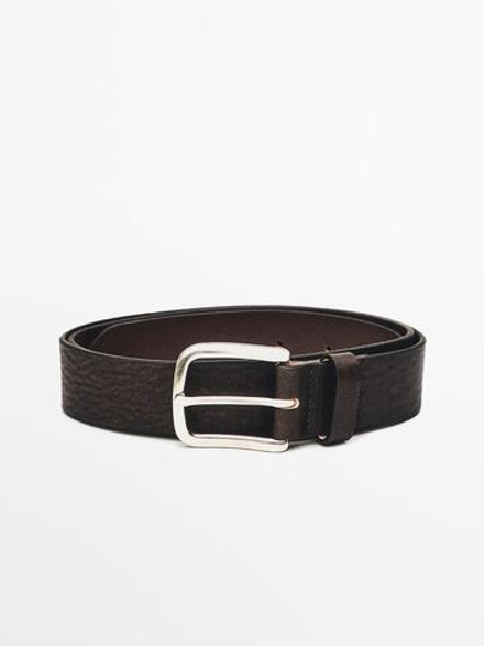 Massimo Dutti Ремень из кожи наппа, коричневый