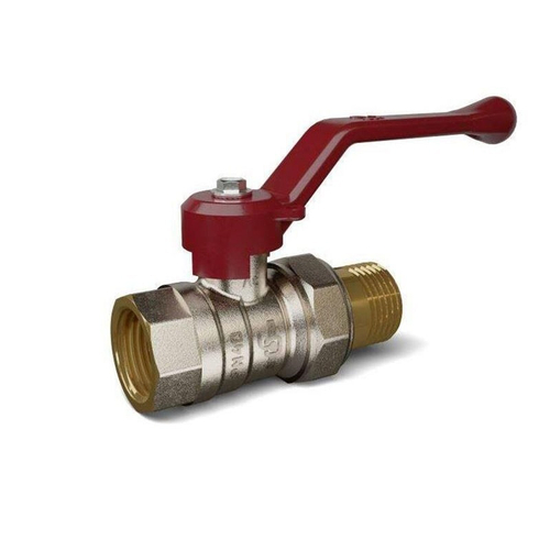 Кран латунный шаровой Temper 88.В-А.1.Р, DN 25, PN 40, муфта-американка, никелированный, рычаг