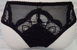 Женские трусики-слип из эластичной сетки и кружева (Размер: XL) (Цвет: черный)