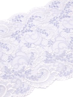 03-158 Кружево эластичное 22 см, айвори/голубой