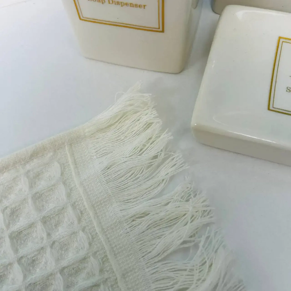 Полотенце вафельное 100*150см «Waffle» плотность 280гр/м, цвет айвори 03-009