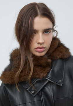 STRADIVARIUS Шарф из искусственного меха, коричневый