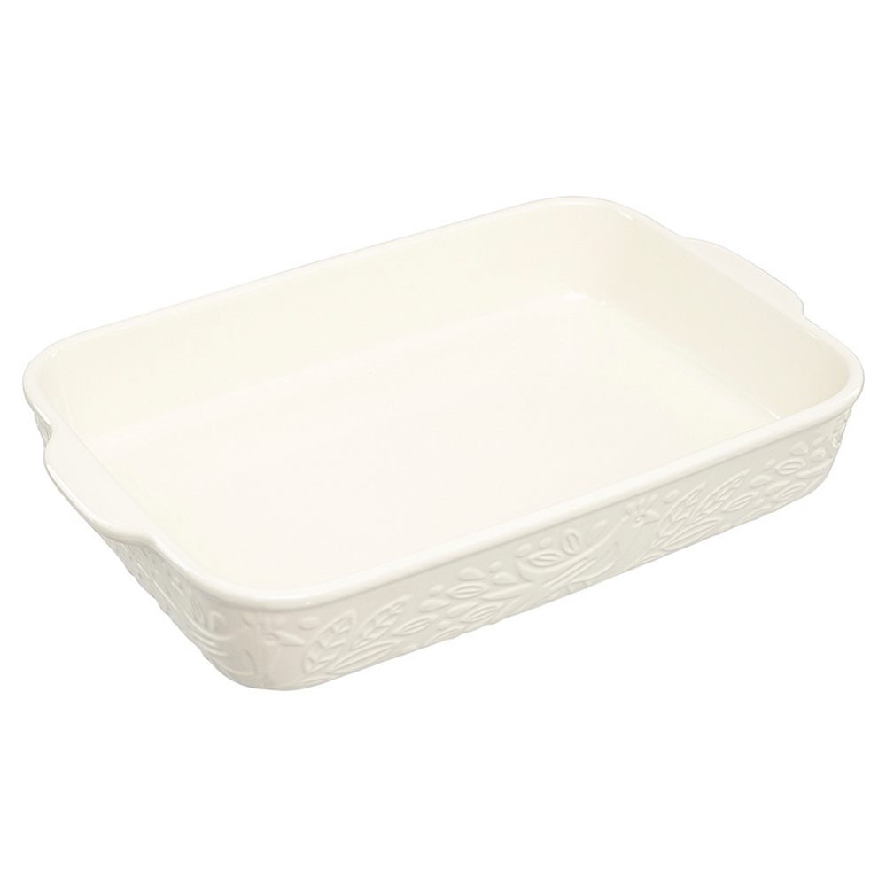 Блюдо для запекания birds of paradise, 42х27 см, кремовое
