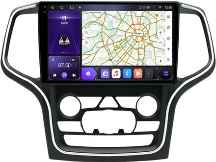 Магнитола для Jeep Grand Cherokee WK2 2013-2021 (взамен 8.4" экрана) - Carmedia EW-9176-2 QLed+2K 10.36" монитор на Android 12, ТОП процессор, CarPlay, 4G SIM-слот