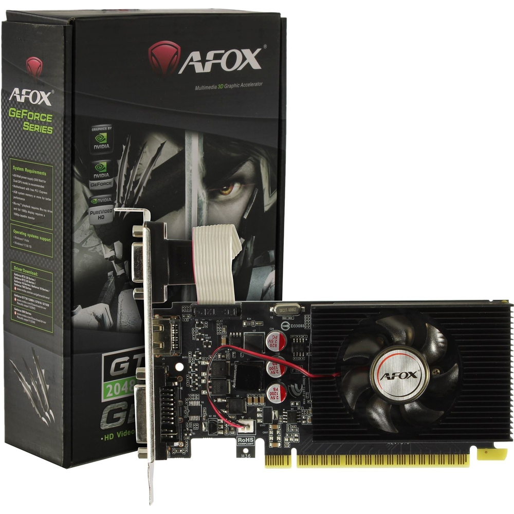 Видеокарта Видеокарта AFOX GT610 2GB LP DDR3 64bit VGA / DVI / HDMI (AF610-2048D3L7-V6) RTL