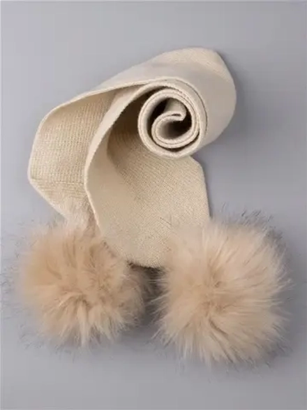 Шарф зимний вязаный с помпонами для детей