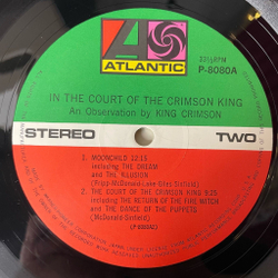 Винтажная виниловая пластинка LP King Crimson In The Court Of The Crimson King (Japan 1971) (No Obi) Moonchild