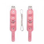 Наручники скругленные розовые, серебро