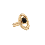 Кольцо Possebon двойное Black Agate 18.5 мм K7158.4/18.5 BW/G