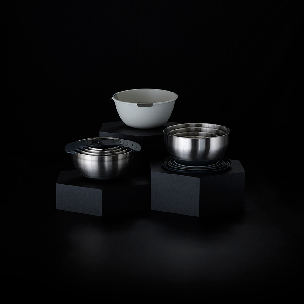 Миска с приборами для салата uno stone