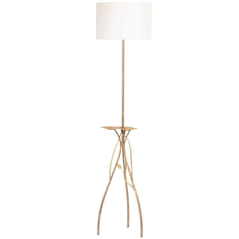 Светильник напольный торшер Нимфея с абажуром Винтаж-2 Айвори