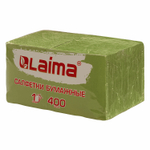 Салфетки бумажные 400 шт. 24х24 см "Big Pack" зелёные 100% целлюлоза LAIMA (4 штуки в упаковке)