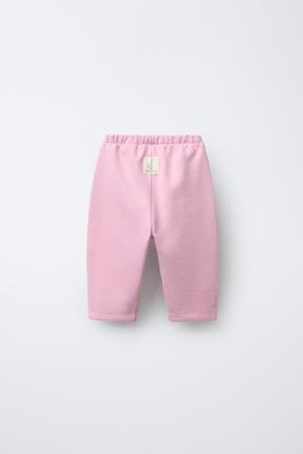 ZARA БРЮКИ BAGGY ИЗ МЯГКОЙ ТКАНИ С НАШИВКОЙ, ЦВЕТ РОЗОВОГО ДЕРЕВА