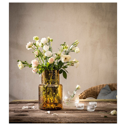 IKEA KONSTFULL  (ИКЕА КОНСТФУЛЛ)  -  Ваза, узор/коричневый, 26 см